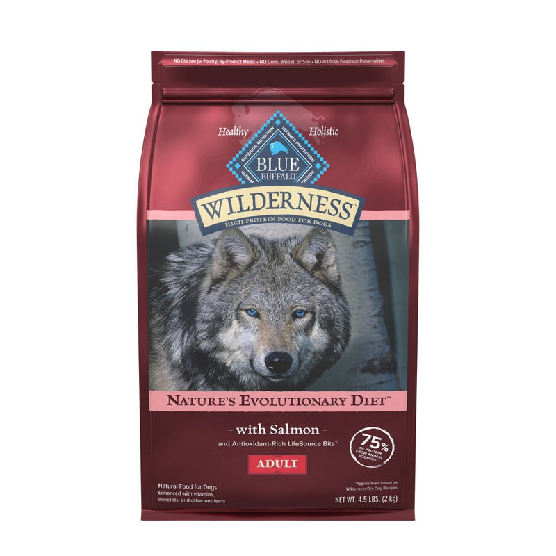 Blue Buffalo Wilderness High Protein Natural Adult Dry Dog Food plus Wholesome Grains with Salmon - 4.5lbs (LOCAL PICKUP ONLY)