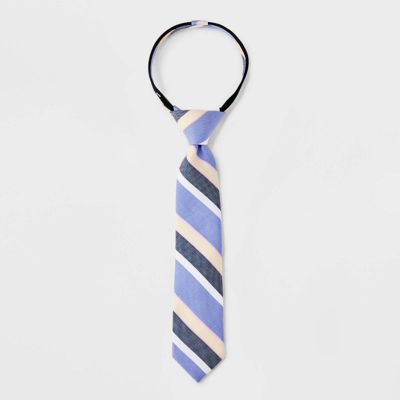 Boys' Woven Zip Necktie with Stripe - Cat & Jack Blue S/M