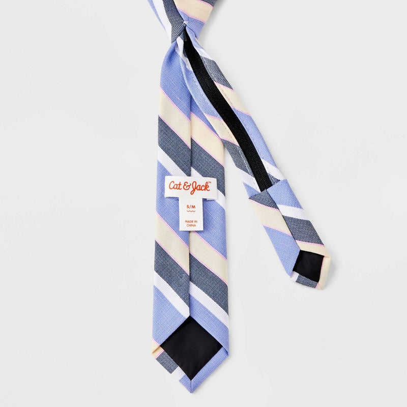 Boys' Woven Zip Necktie with Stripe - Cat & Jack Blue S/M