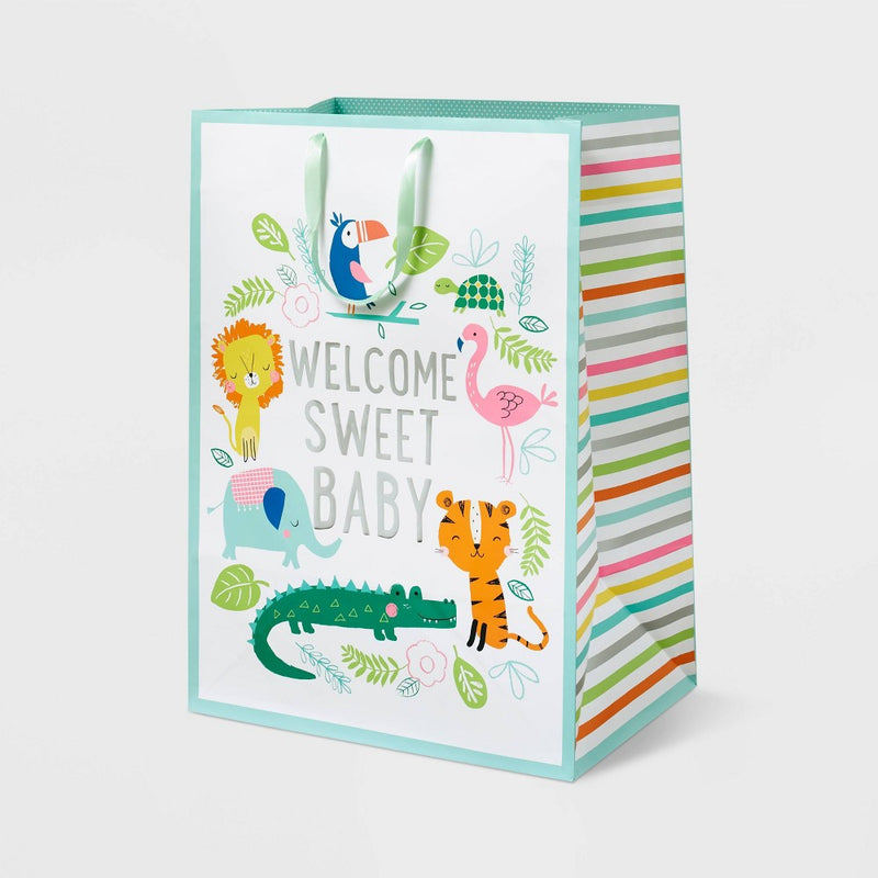 XL 'Welcome Sweet Baby' Jungle Colossal Cub Gift Bag - Spritz (LOCAL PICKUP ONLY)