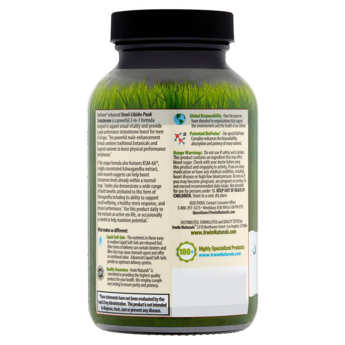 Irwin Naturals Steel Libido Peak Testosterone Softgels - 75ct