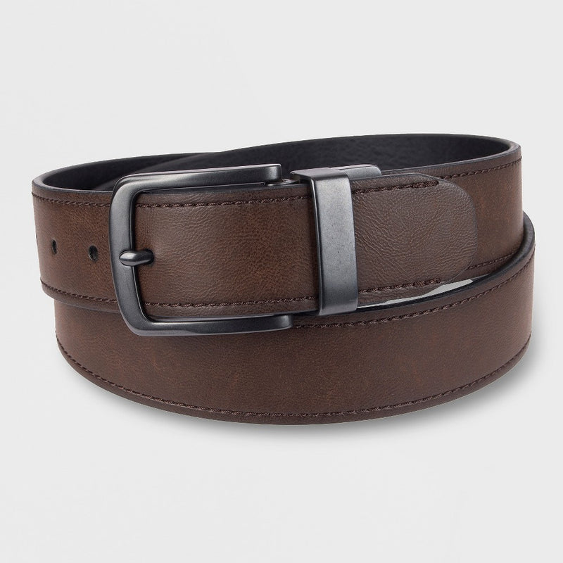 DENIZEN from Levi's Men's Reversible Edge with Stitch Belt - Brown M