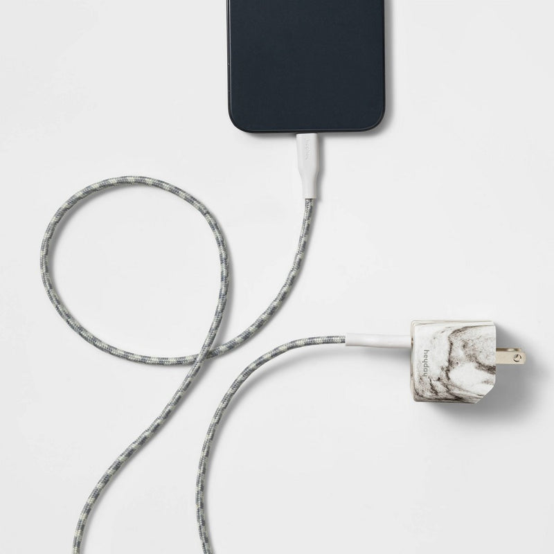 6' Lightning to USB-C Power Delivery Home Charging Kit - heyday Marble