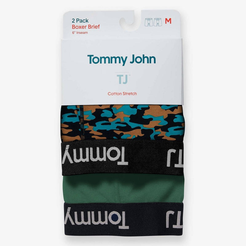 TJ | Tommy John Men's Camo Print 6" Boxer Briefs 2pk - Dark Green S