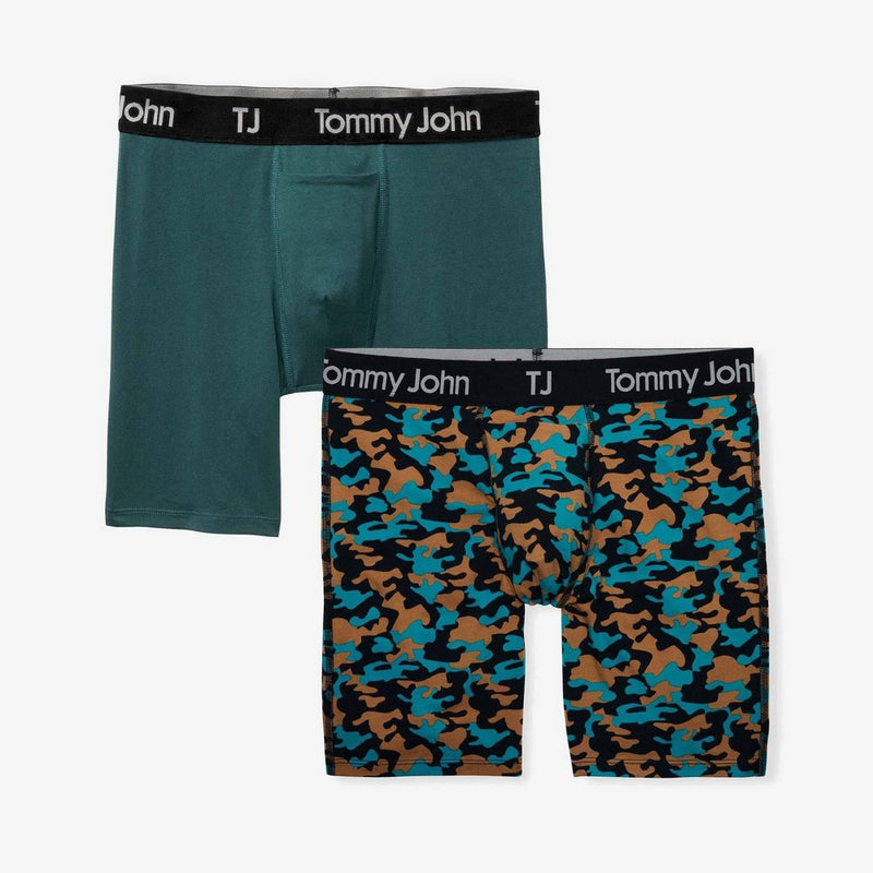 TJ | Tommy John Men's Camo Print 6" Boxer Briefs 2pk - Dark Green S