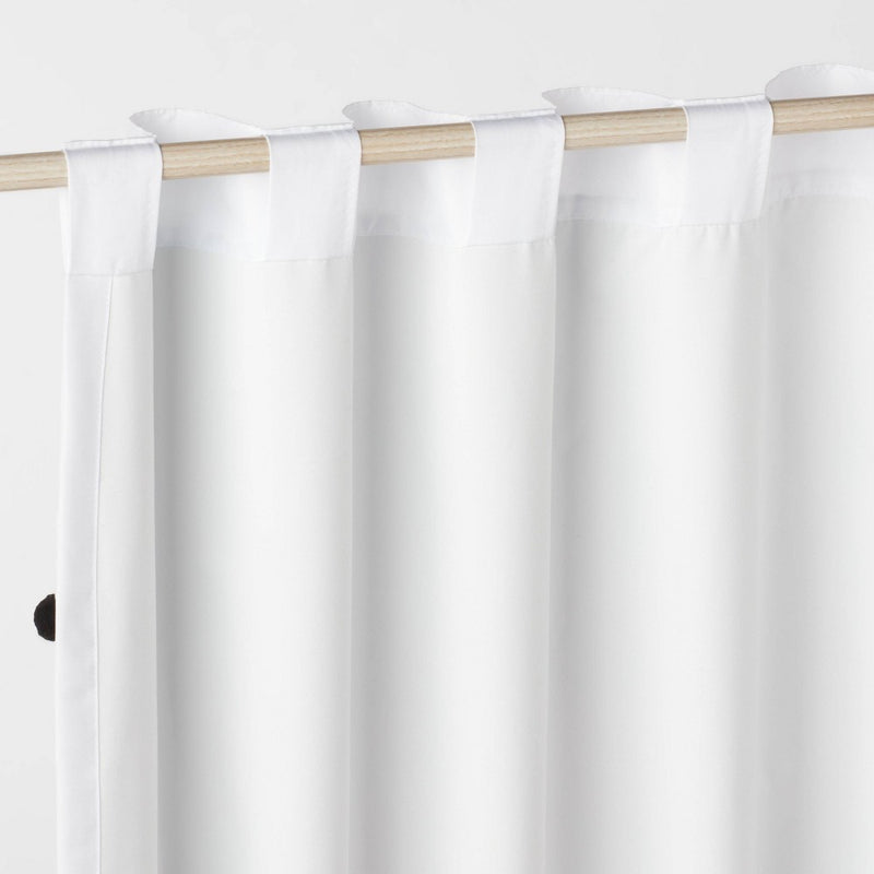 84" Pom-Pom Blackout Valance Kids' Panel White/Black - Pillowfort
