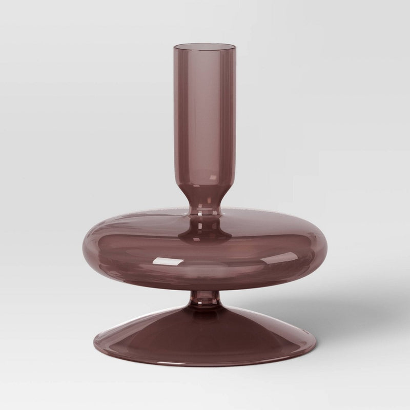 Small Modern Glass Taper Holder Pink - Threshold
