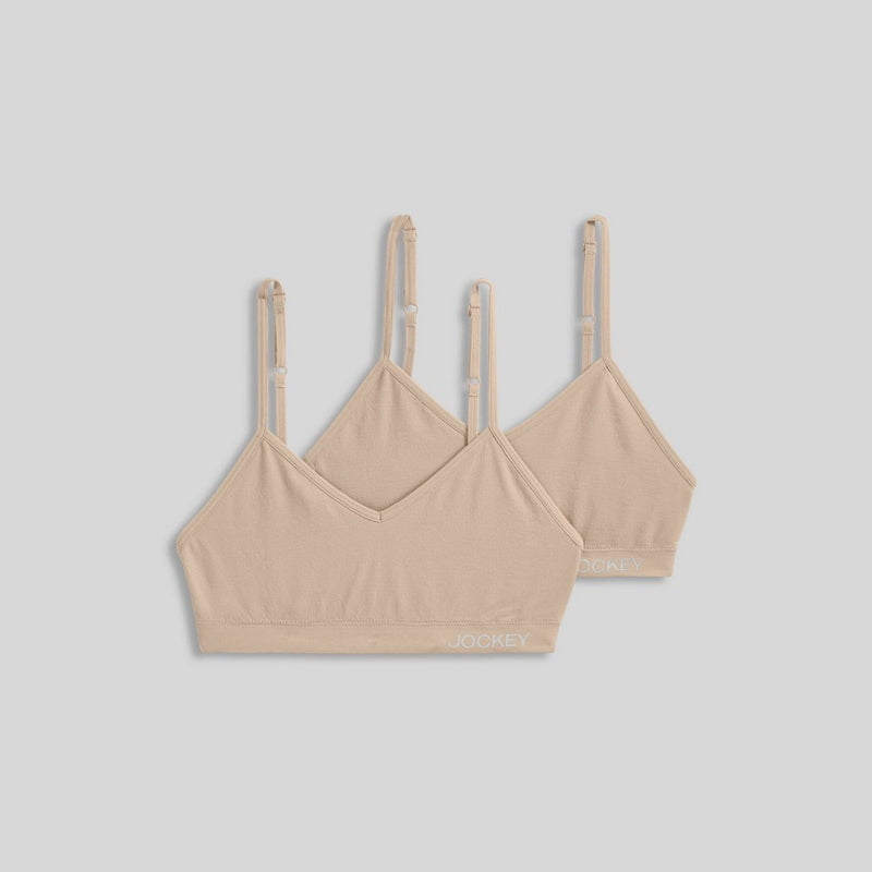 Jockey Generation Girls' 2pk Seamfree Bralette - Beige M