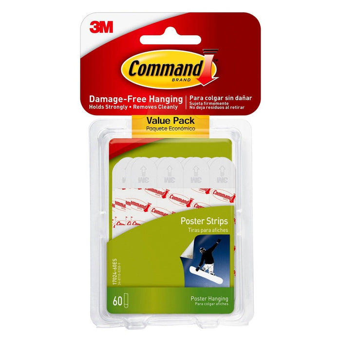 Command Damage-Free Poster Strips Small 60pk