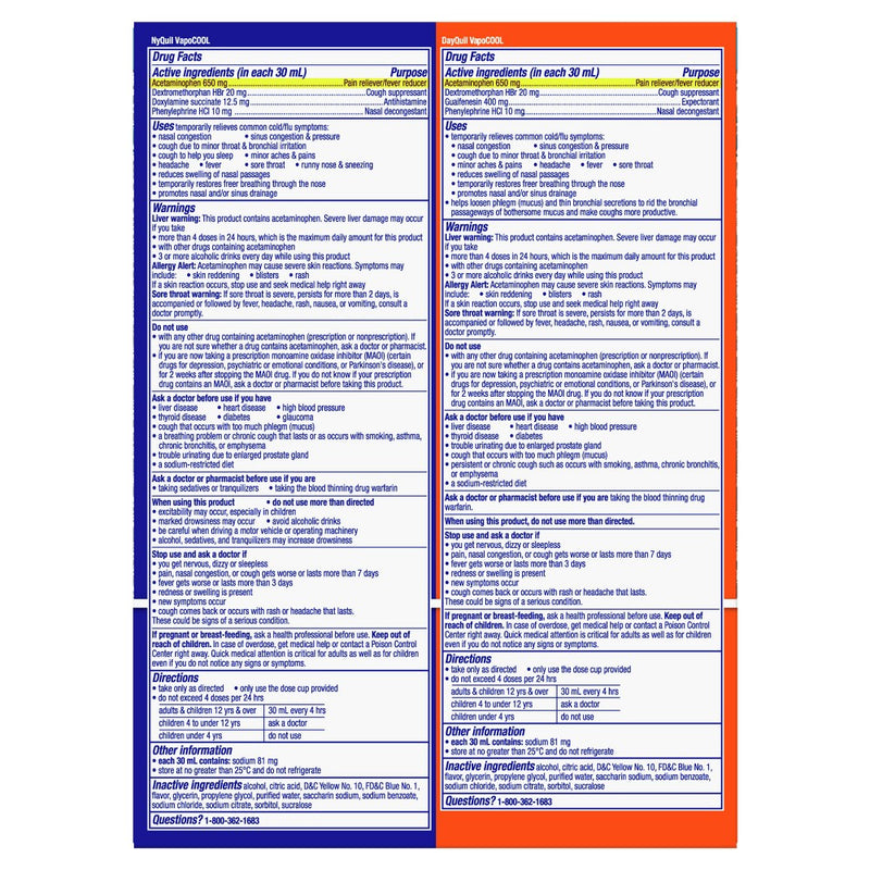 Vicks DayQuil & NyQuil Severe VapoCOOL Cold & Flu Medicine Liquid - 24 fl oz