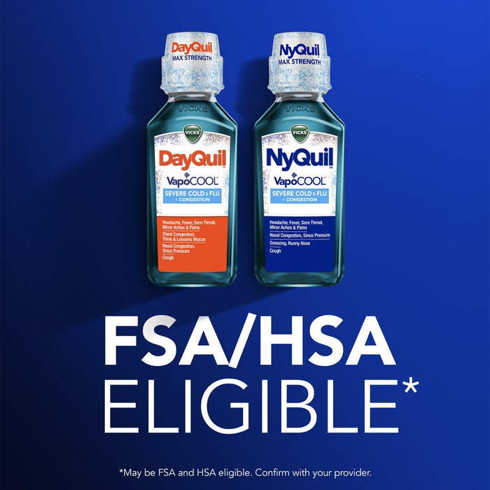 Vicks DayQuil & NyQuil Severe VapoCOOL Cold & Flu Medicine Liquid - 24 fl oz