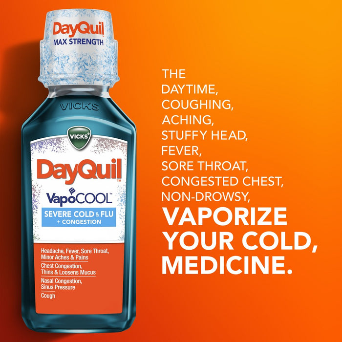 Vicks DayQuil & NyQuil Severe VapoCOOL Cold & Flu Medicine Liquid - 24 fl oz