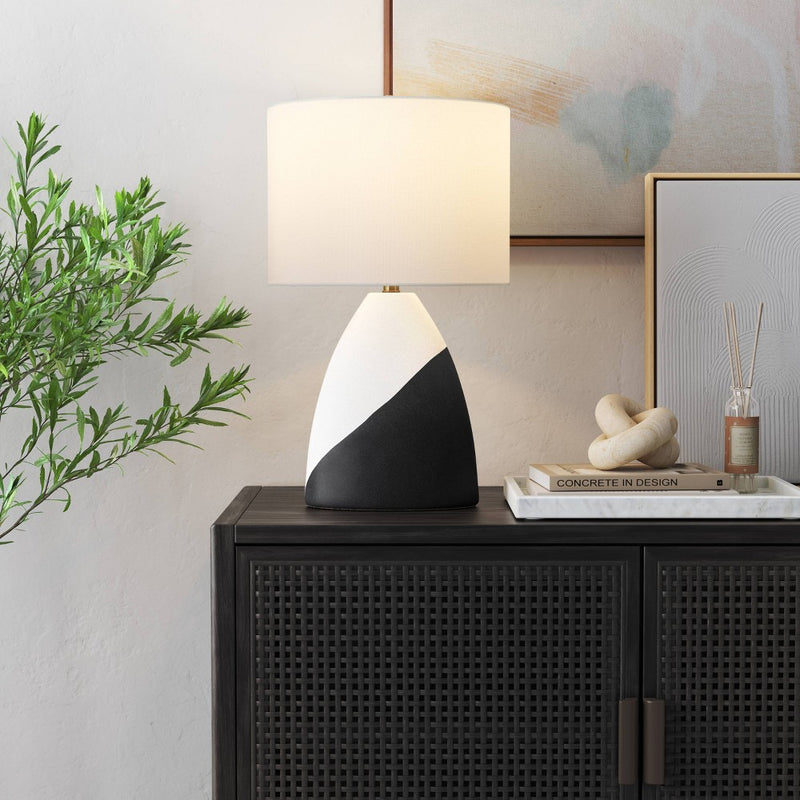 20.5"x12.5" Modern Table Lamp Black/White - Threshold (LOCAL PICKUP ONLY)