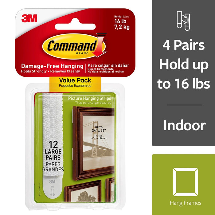 Command Damage Free Picture Hanging Strips Large 12pk