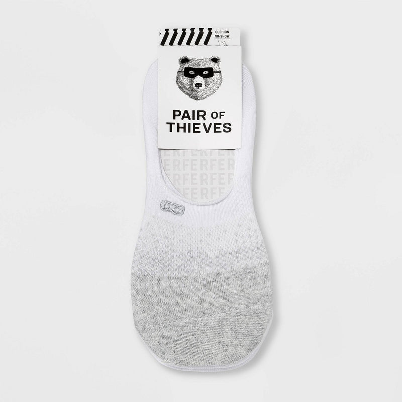 Pair of Thieves Men's Cushion No Show Socks 3pk - White 6-12