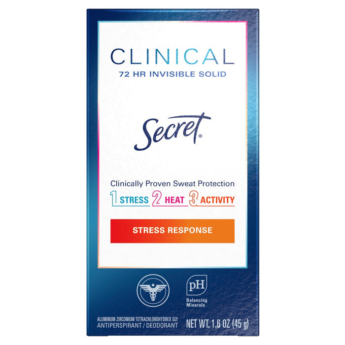 Secret Clinical Strength Invisible Solid Antiperspirant and Deodorant for Women - Stress Response - 1.6oz