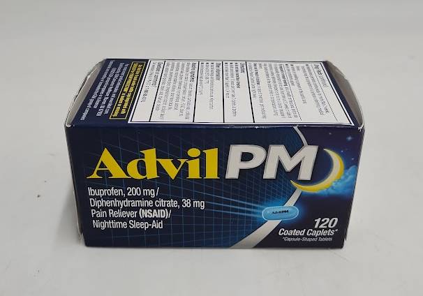 Advil PM Pain Reliever/Nighttime Sleep Aid Caplets - Ibuprofen - 120ct EXP 09/27