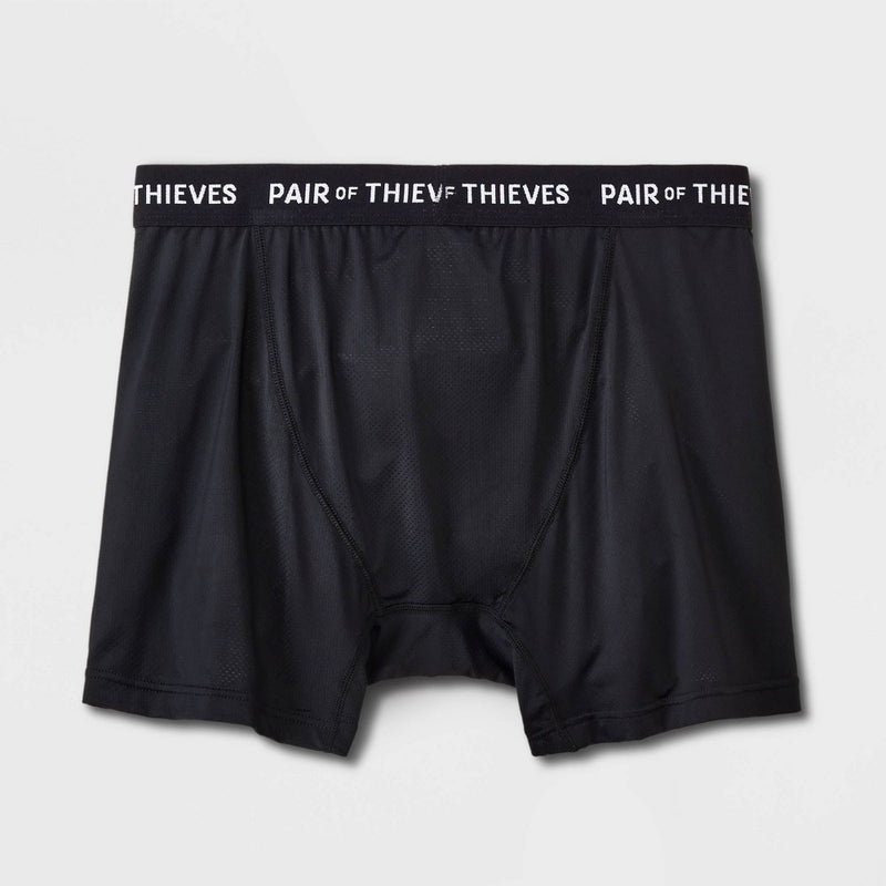 Pair of Thieves Men's Solid/Abstract Print Super Fit Boxer Briefs 2pk - Orange/Red/Black L