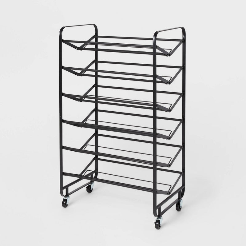 6 Tier Metal Rolling Shoe Rack - Brightroom (LOCAL PICKUP ONLY)