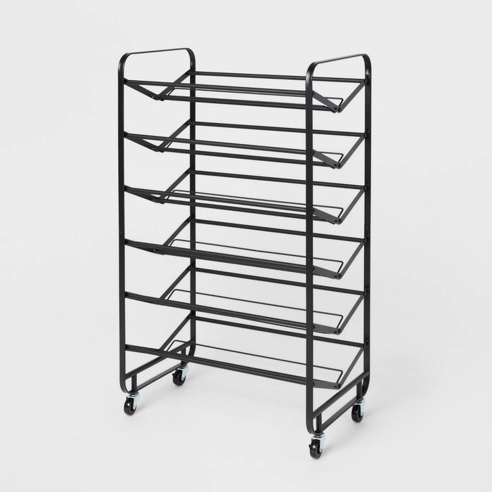 6 Tier Metal Rolling Shoe Rack - Brightroom (LOCAL PICKUP ONLY)