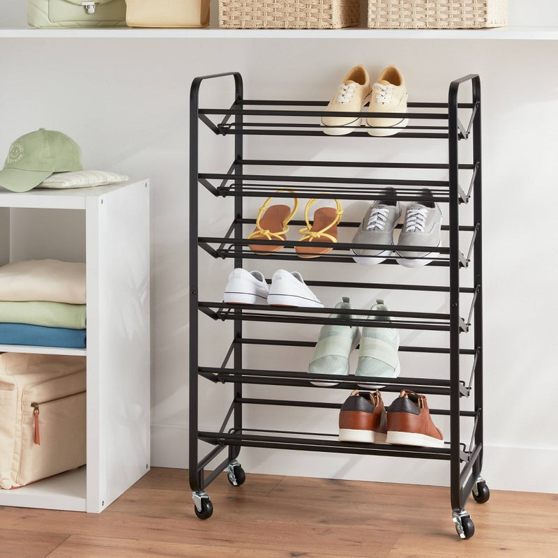 6 Tier Metal Rolling Shoe Rack - Brightroom (LOCAL PICKUP ONLY)