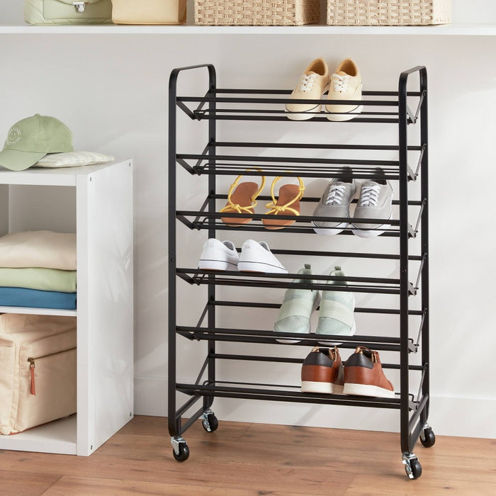 6 Tier Metal Rolling Shoe Rack - Brightroom (LOCAL PICKUP ONLY)