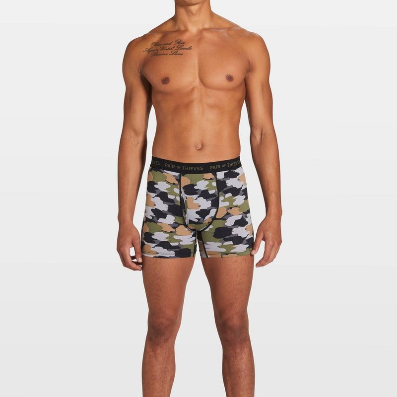 Pair of Thieves Men's Camo Boxer Briefs 2pk- Forest Green XL