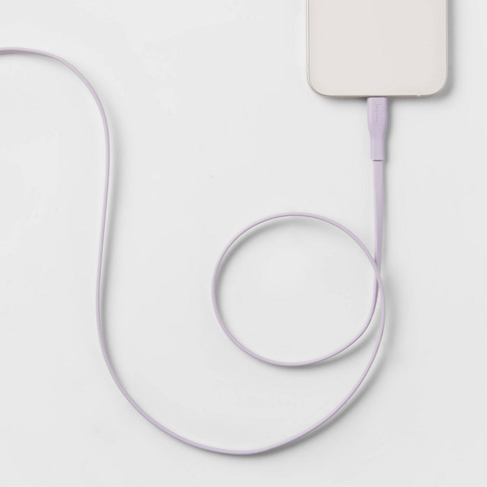 3' Lightning to USB-A Flat Cable - heyday Soft Purple