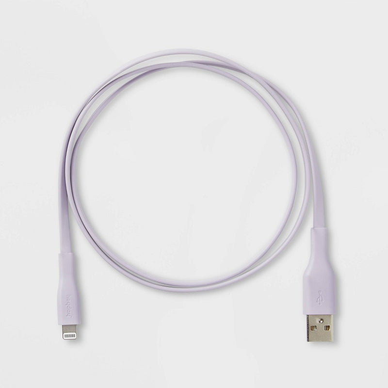 3' Lightning to USB-A Flat Cable - heyday Soft Purple