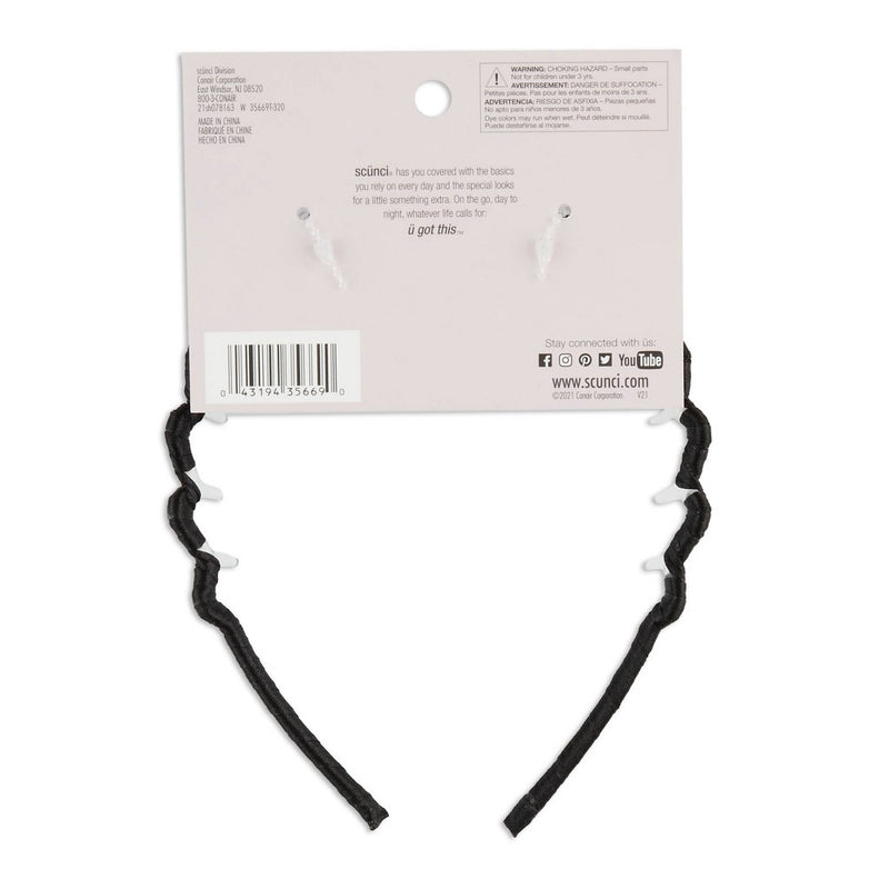 scunci Fabric Covered Zigzag Headband - Black - All Hair