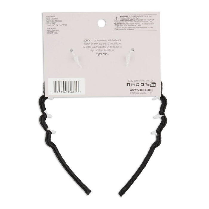 scunci Fabric Covered Zigzag Headband - Black - All Hair