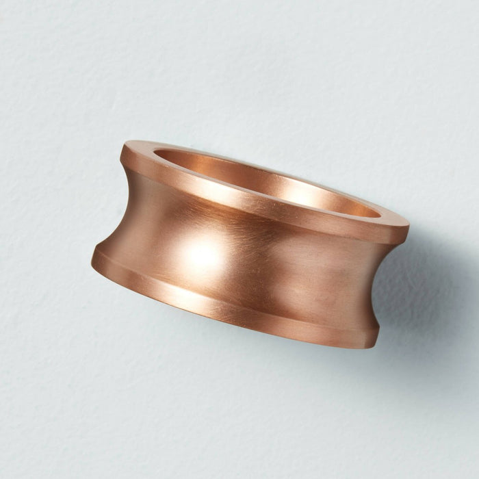 4pc Sculpted Metal Napkin Ring Set Copper Finish - Hearth & Hand with Magnolia