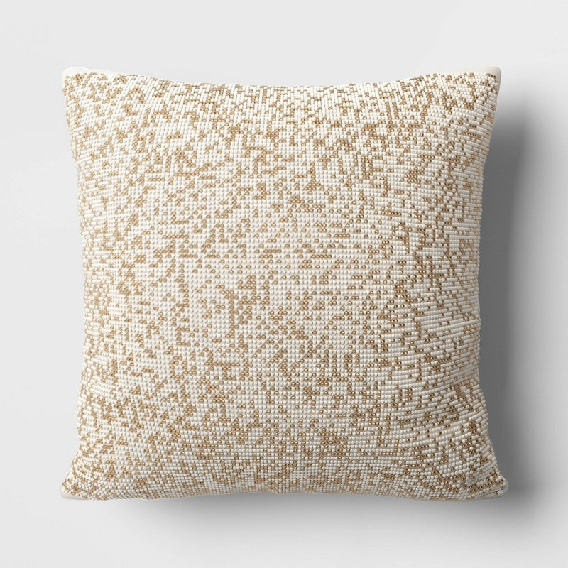 Mini Beaded Square Throw Pillow Ivory - Threshold