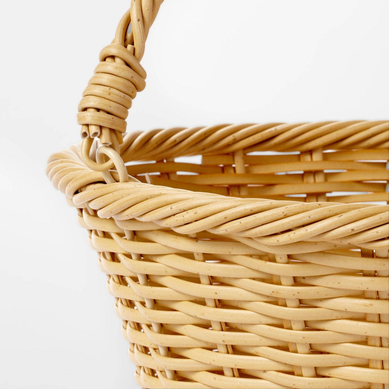 12" Willow Plastic Wicker Easter Basket Natural - Spritz