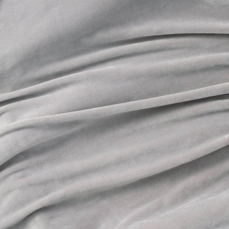 Plush Polyester Spandex Fitted Crib Sheet - Solid Gray - Cloud Island