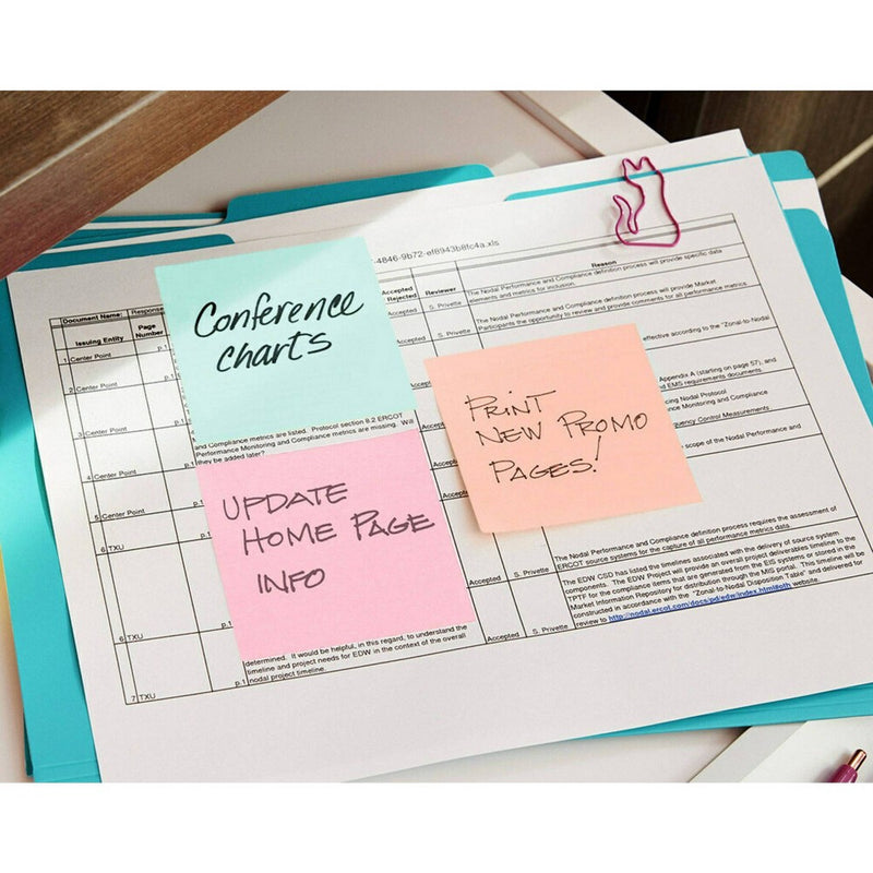 Post-it Notes Cube, 3" x 3" - Assorted Colors, 400 Sheets/Cube