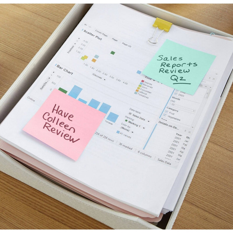 Post-it Notes Cube, 3" x 3" - Assorted Colors, 400 Sheets/Cube