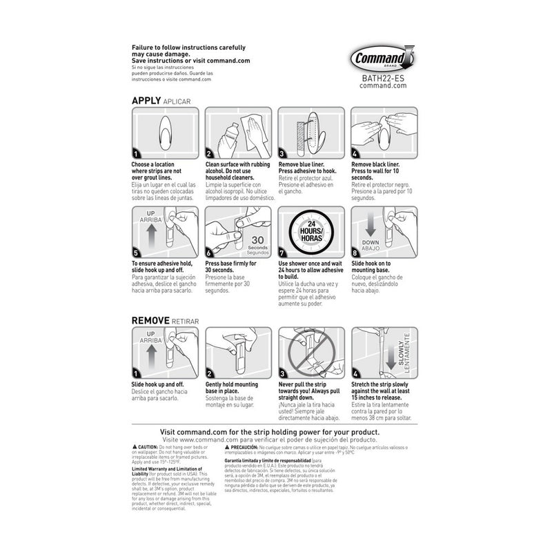 Command Water Resistant Refill Strips (2 Medium/4 Large Strips)