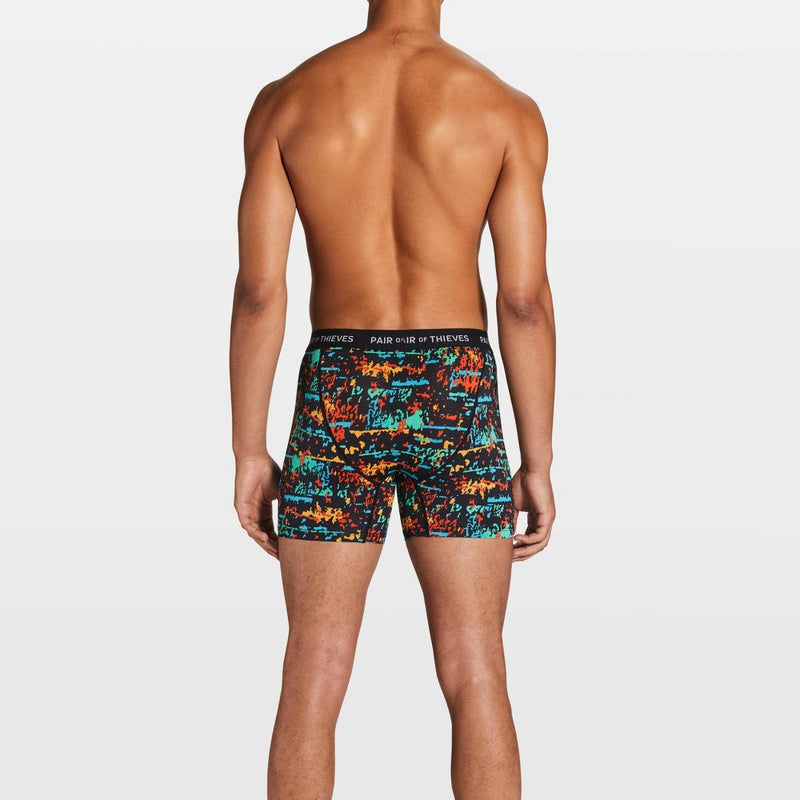Pair of Thieves Men's Super Fit Paint Splatter Boxer Briefs 2pk - Black/Blue S