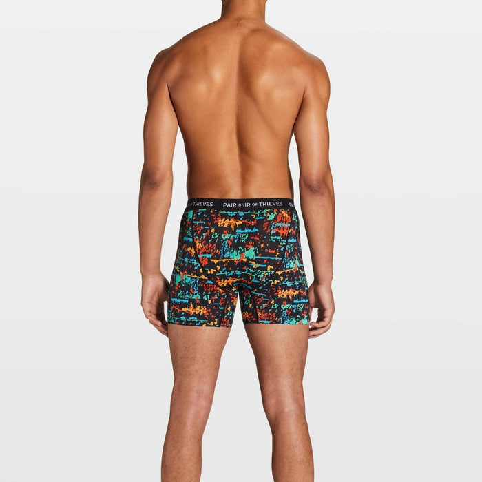 Pair of Thieves Men's Super Fit Paint Splatter Boxer Briefs 2pk - Black/Blue S