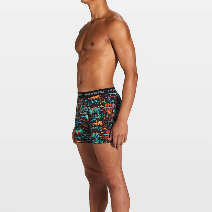 Pair of Thieves Men's Super Fit Paint Splatter Boxer Briefs 2pk - Black/Blue S