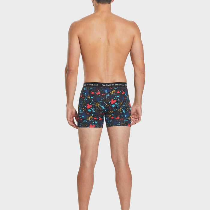 Pair of Thieves Men's Super Fit Paint Splatter Boxer Briefs 2pk - Black/Blue S
