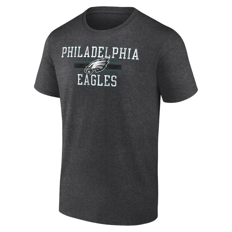 NFL Philadelphia Eagles Men's Team Striping Gray Short Sleeve Bi-Blend T-Shirt - XL