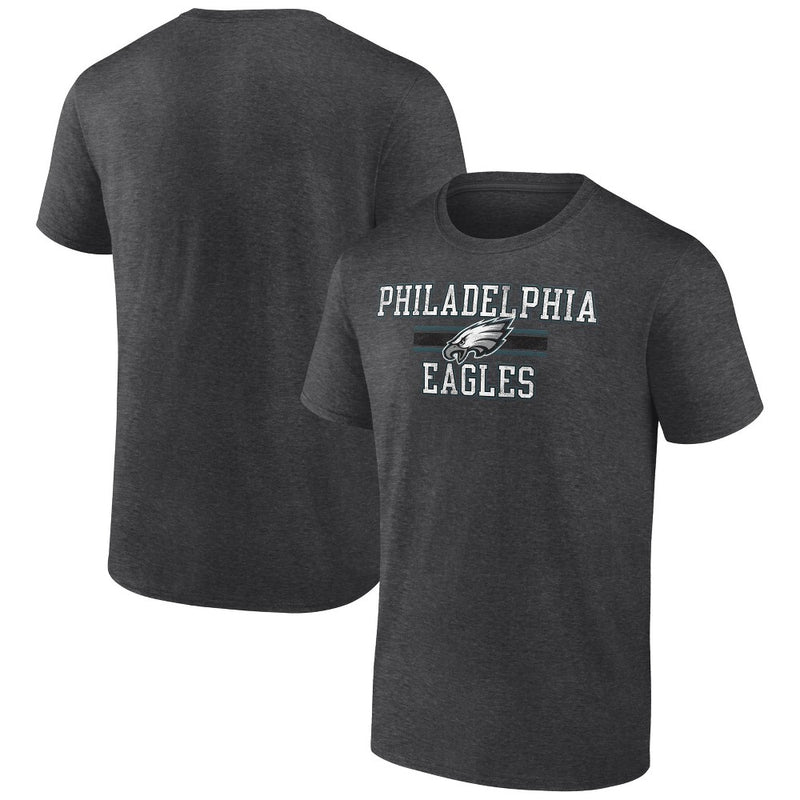 NFL Philadelphia Eagles Men's Team Striping Gray Short Sleeve Bi-Blend T-Shirt - XL