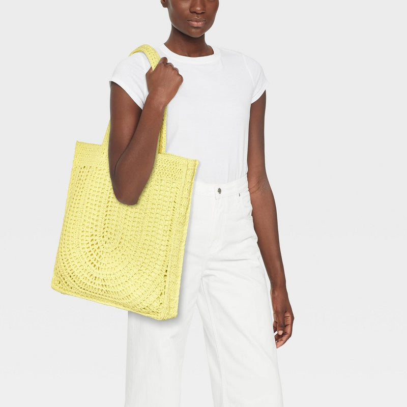 Crochet Tote Handbag - Universal Thread Lemon Yellow