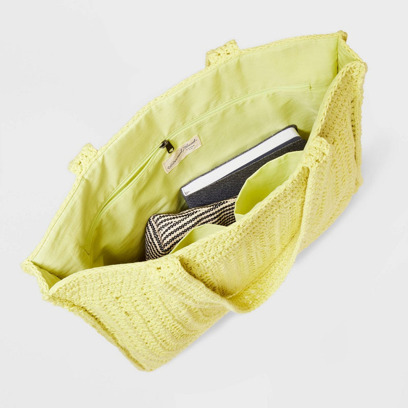 Crochet Tote Handbag - Universal Thread Lemon Yellow