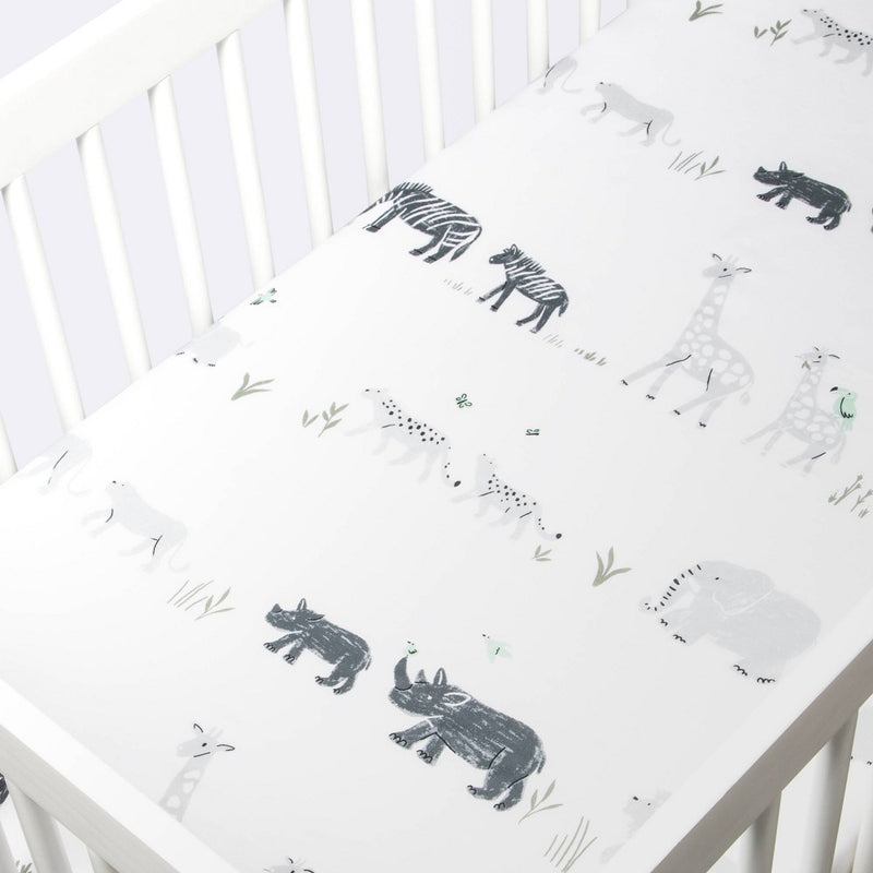 Fitted Crib Sheet - Cloud Island Two by Two Animals