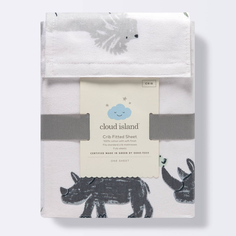 Fitted Crib Sheet - Cloud Island Two by Two Animals