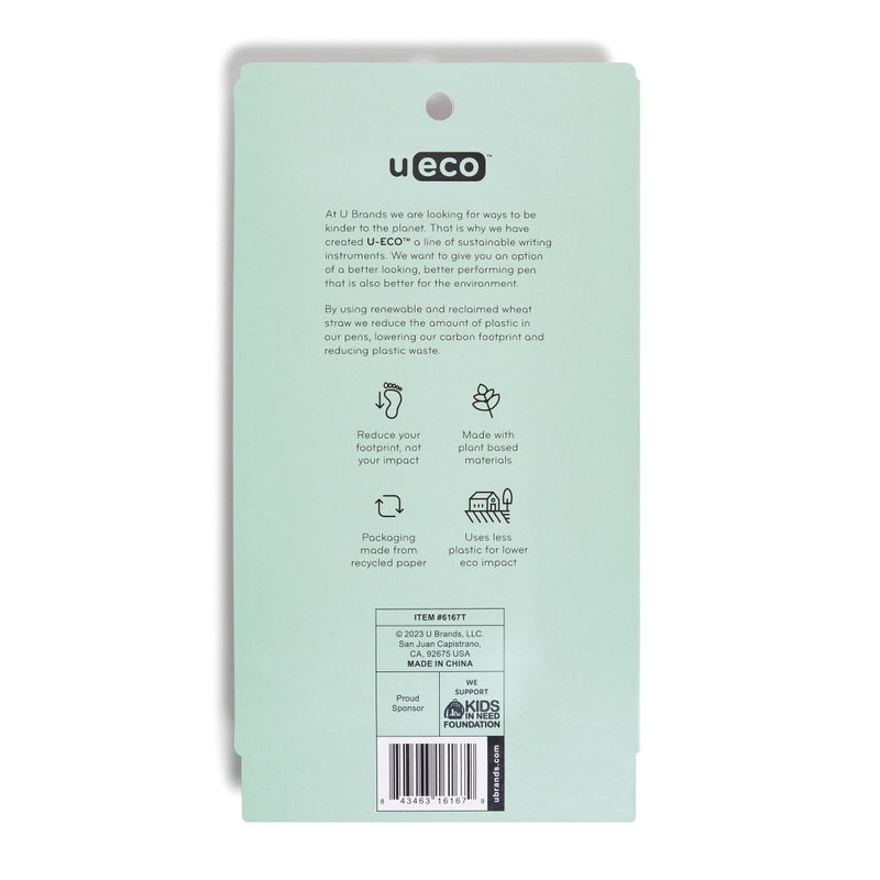 U Brands U-Eco 6pk Ballpoint Pens Core Speckle 0.7mm Black Ink