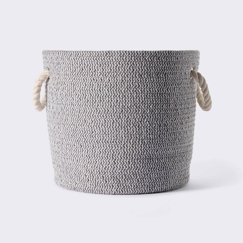 Medium Round Coiled Rope Decorative Basket - Cloud Island